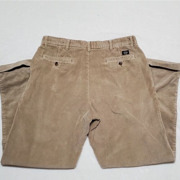 VINTAGE 1990s Dockers Corduroy Khaki Pleated Waist High Rise Cuffed Pants 12 - Picture 8 of 13